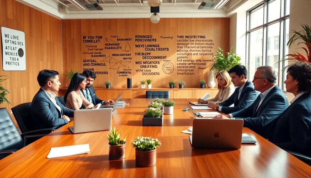 Engaging business discussion illustrating collaboration and strategy among diverse professionals.