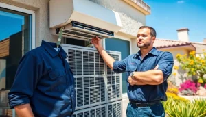Ensure optimal Scottsdale AC performance with a technician assessing a system.