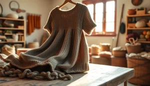 Showcasing handcrafted knitwear from https://www.ound-ound.com with natural fibers and vibrant colors.