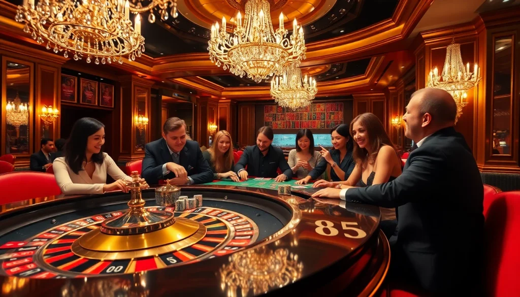 Players enjoying their time at https://rr88.wales/ with excitement at a roulette table.