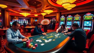Experience the thrill of gaming at F168's luxurious casino table with vibrant chips and cards.