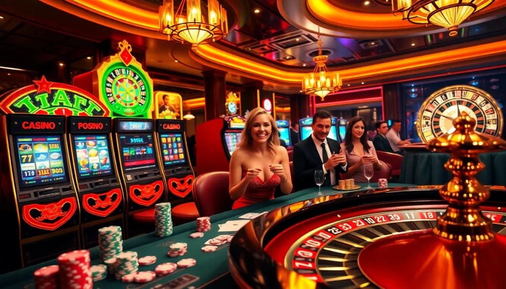 Experience excitement in the casino scene featuring the link vào 789p as players enjoy various games.