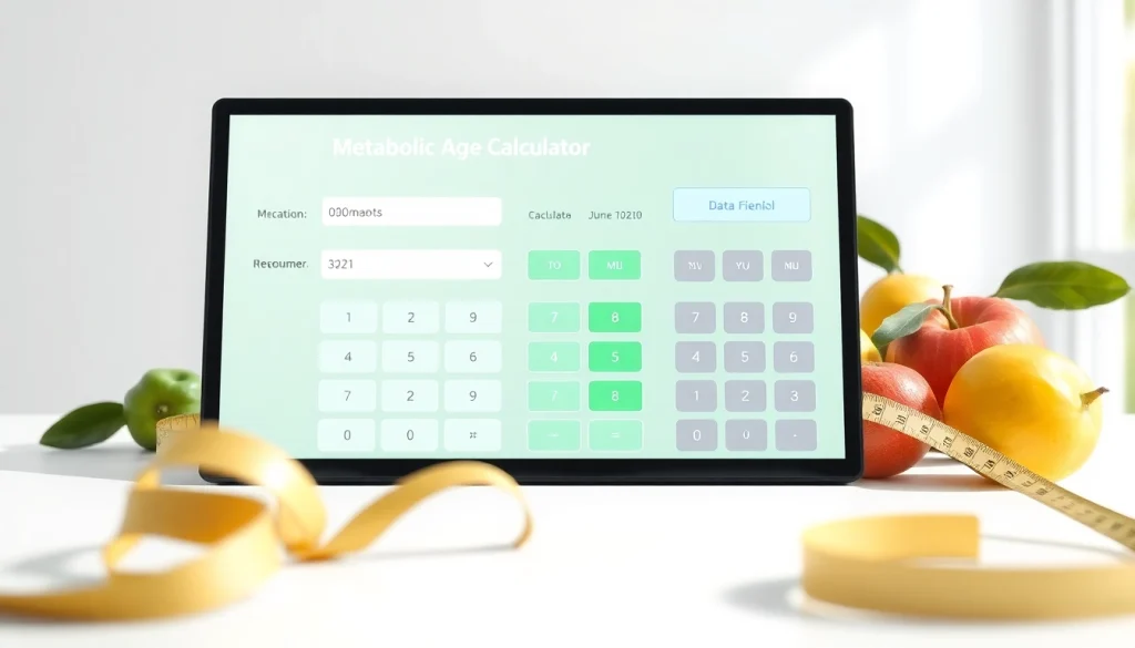 Calculate your metabolic age calculator with a modern interface, promoting health and wellness.