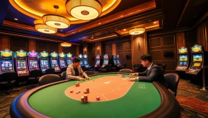 Experience the thrill of betting at Nhà Cái Uy Tín with luxurious casino tables and engaging gameplay.
