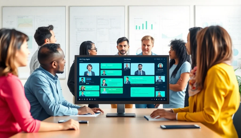Showcasing https://benchbot.ai AI testing platform with a diverse team in a modern office.