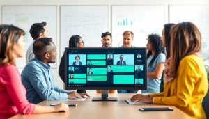 Showcasing https://benchbot.ai AI testing platform with a diverse team in a modern office.