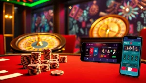 Experience the excitement of 188bet with a vibrant casino scene featuring poker chips and a roulette wheel.