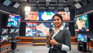 Engage with the latest updates from https://saudiwadi.com featuring a professional journalist in action.