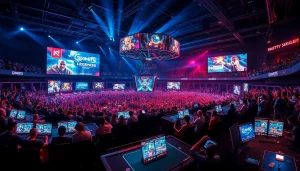 F8BET esports arena showcasing vibrant betting atmosphere with fans and gaming action