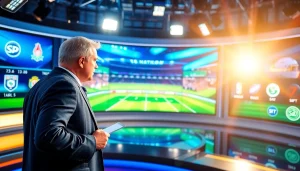 Engaging broadcaster at https://sportnation.nz studio delivering sports news live.