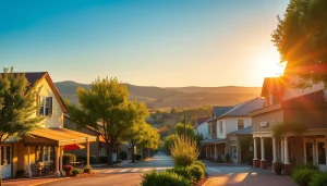 Charming streets of Clarksburg CA with vintage houses and greenery.