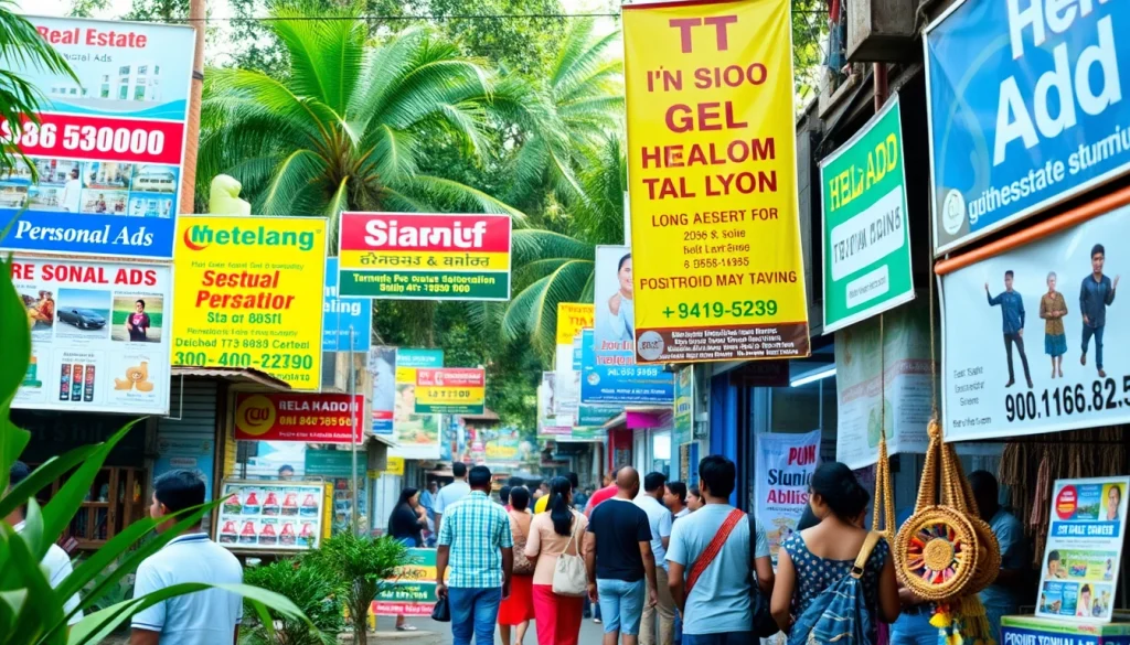 Hela Add marketplace with vibrant ads promoting services in Sri Lanka