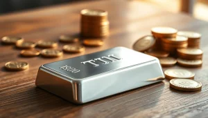 Was ist 1 KG Zinn wert? Künstlerisch dargestelltes Zinnstück auf einem Holzuntergrund.