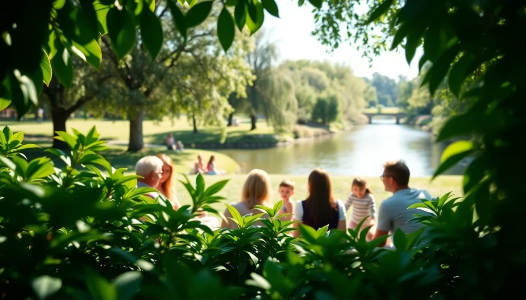 Families enjoying a sunny day in Clarksburg CA, showcasing community spirit in a park.