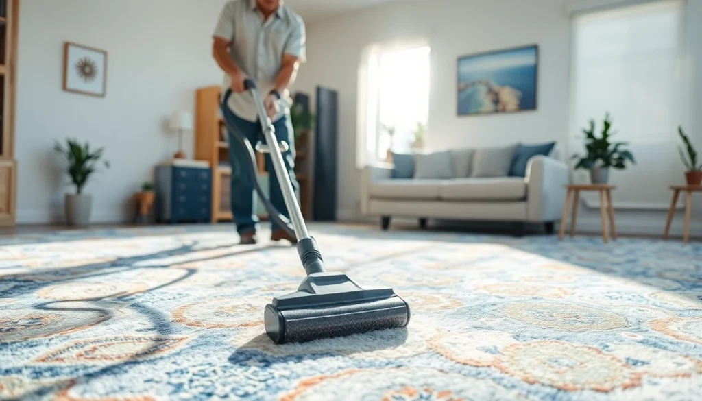 Expert carpet cleaners lincoln ca demonstrating professional techniques in a bright living room setting.