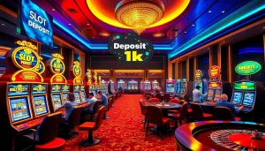 Experience the thrill of slot deposit 1k at vibrant casino machines and lively gaming atmosphere.