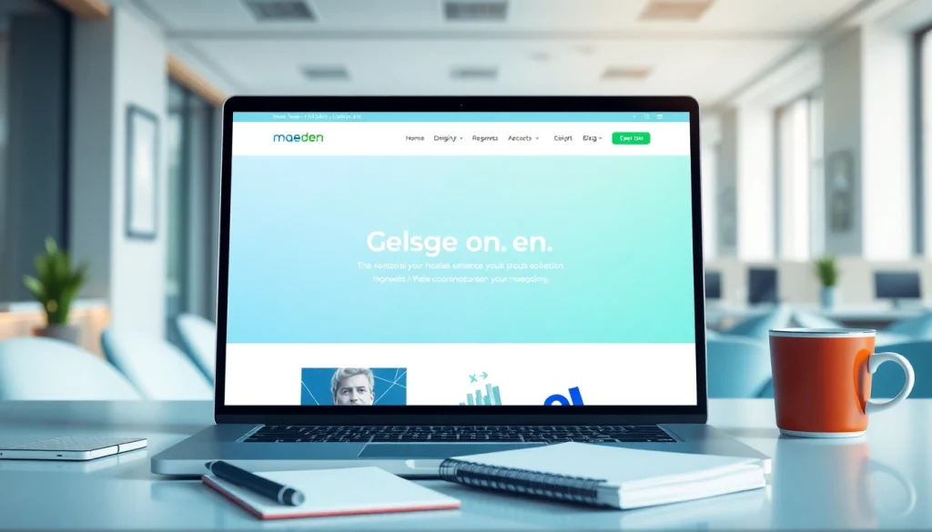 Optimize your experience on maeden.com/en with a modern web design displayed on a laptop.