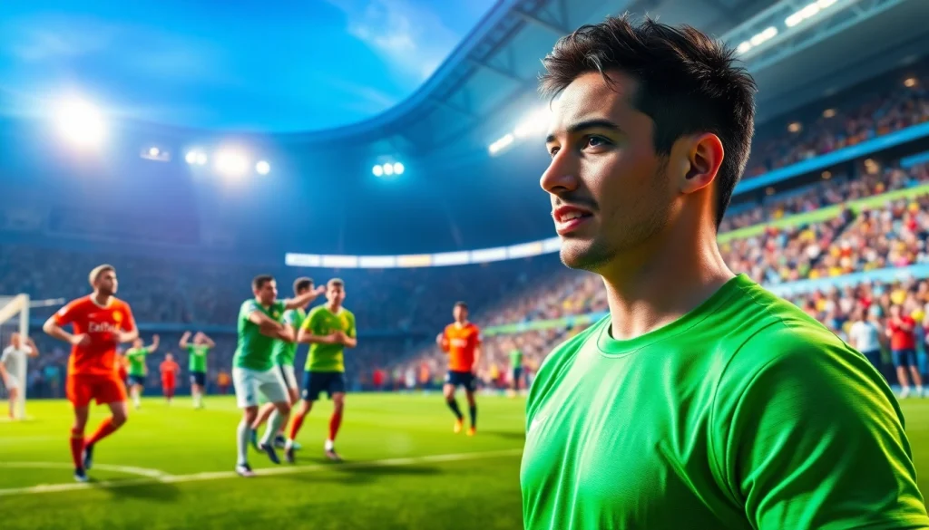 Soccer players celebrating a goal in a match, capturing the excitement of บอล-วัน-นี้ sports.
