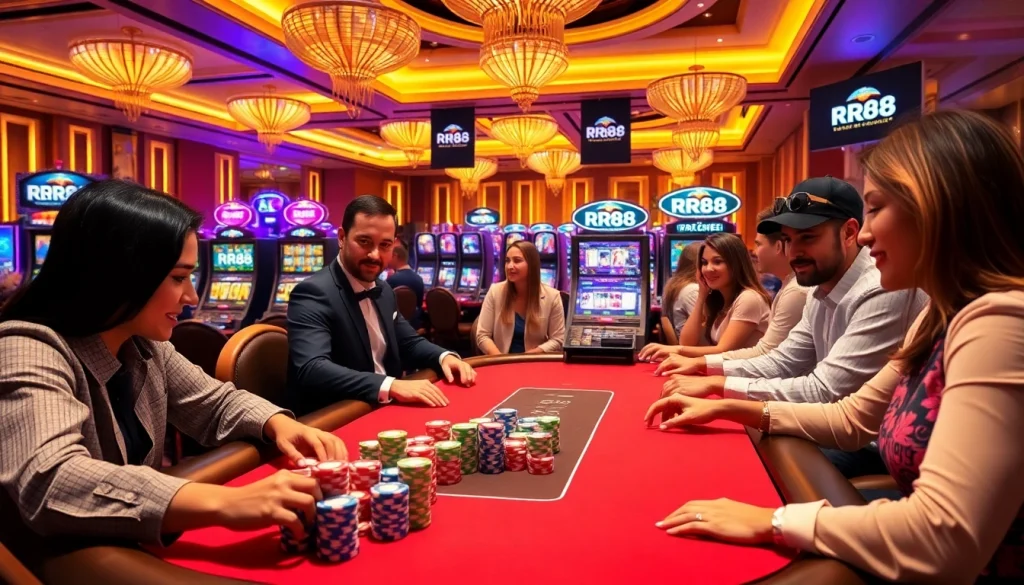 Experience thrilling poker excitement at RR88’s glamorous casino.