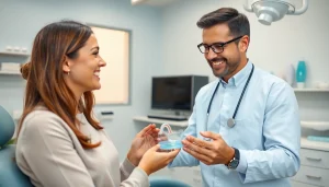 Engaging dental office scene showcasing affordable マウスピース矯正 安い options.