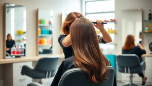 Discover a skilled stylist at a coafor bucuresti salon, showcasing vibrant hair transformations.
