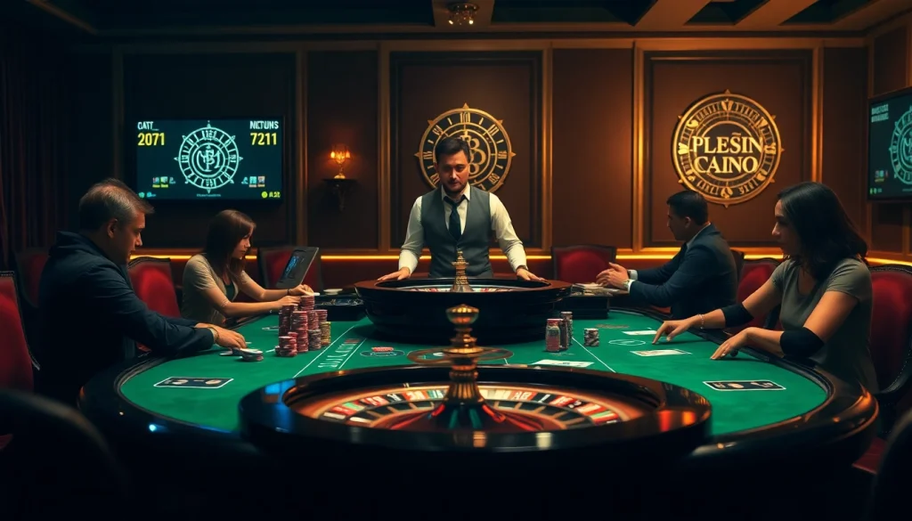 Engaging scene of high-stakes gambling showcasing the hidden wiki dark web connection with poker and roulette.