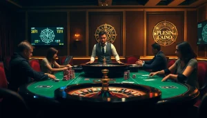 Engaging scene of high-stakes gambling showcasing the hidden wiki dark web connection with poker and roulette.
