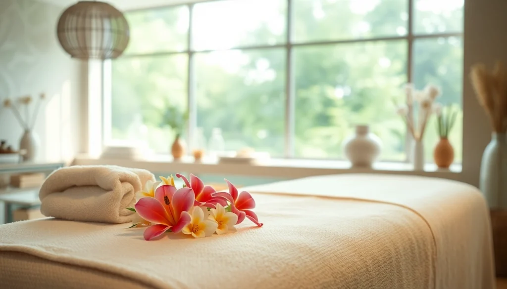 Find beauty spas near me with serene massage room setting and calming decor.