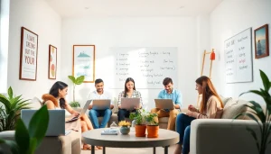 オンライン教室で多様な学生が仮想学習に参加しているDMM英会話 割引