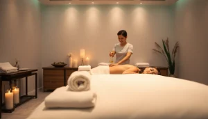 출장안마 service in a luxurious setting with a professional therapist.