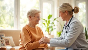 Person providing in home care austin tx support in a warm home setting.