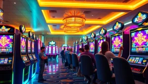 Người chơi hào hứng tận hưởng trò chơi AX88 Slot trong một bối cảnh casino trực tuyến sống động.