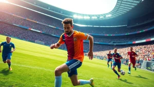 บอล-วัน-นี้, นักฟุตบอลแข่งขันในสนามฟุตบอลกับบรรยากาศที่เต็มไปด้วยพลัง.