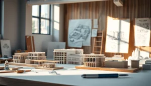 Tarif für architekturmodellbau Leipzig mit detaillierten Modellen und Planungsskizzen in einem modernen Studio.