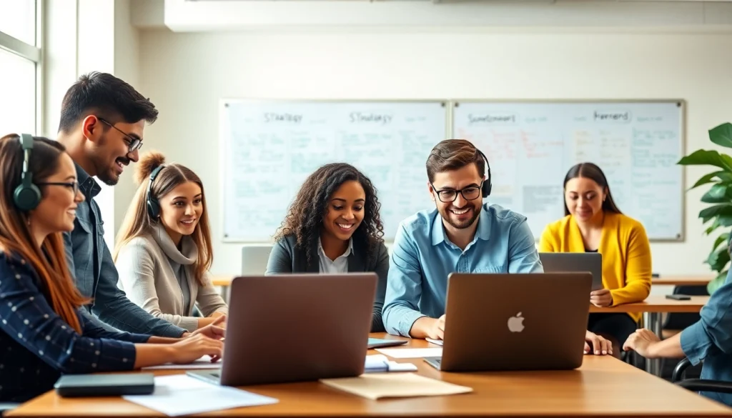 Professionals providing nonprofit IT support in a collaborative office environment.