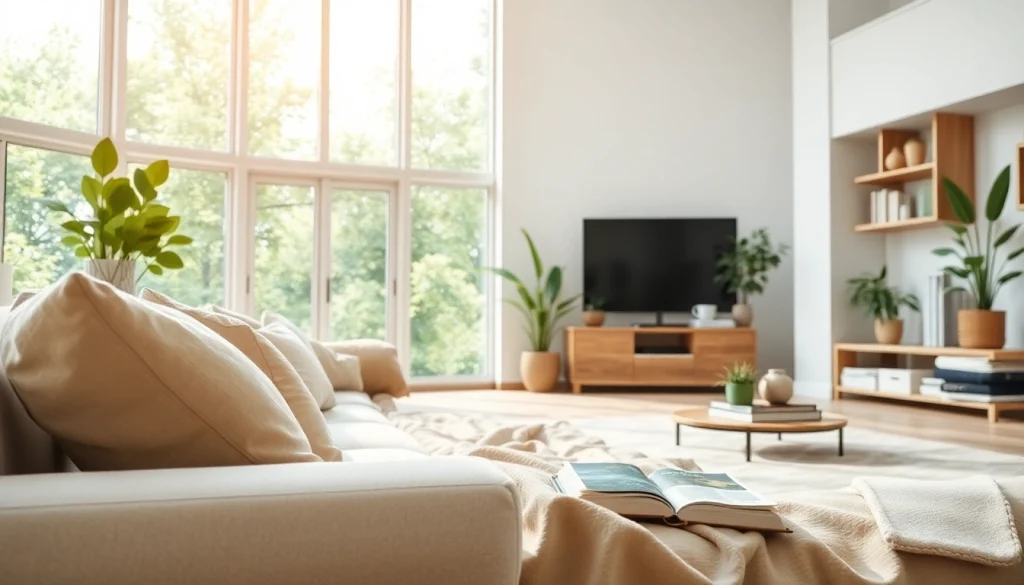 Duik in duurzame kwaliteit met moderne, eco-vriendelijke materialen in een sfeervolle woonkamer.