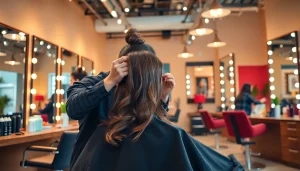 Coafor București oferind servicii de coafură de calitate superioară într-un salon elegant.