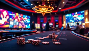 บาคาร่าออนไลน์ table with players engaged in high-stakes game.