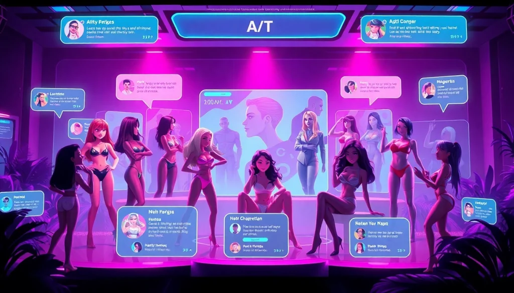 Engaging NSFW AI chat interface showcasing diverse character AIs and conversations.