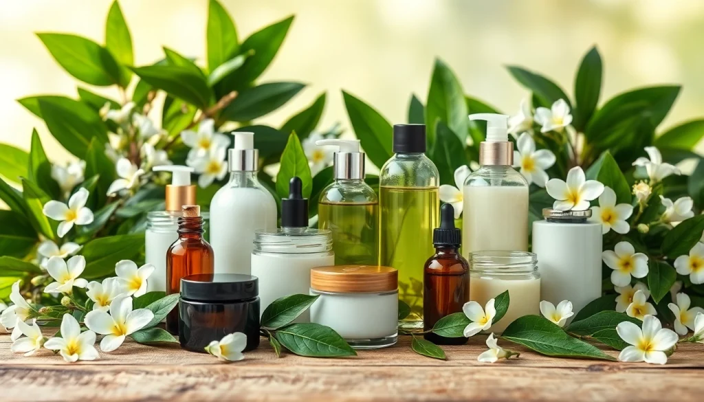 Prikaz prirodne kozmetike sa dodatkom biljaka za prirodan izgled.