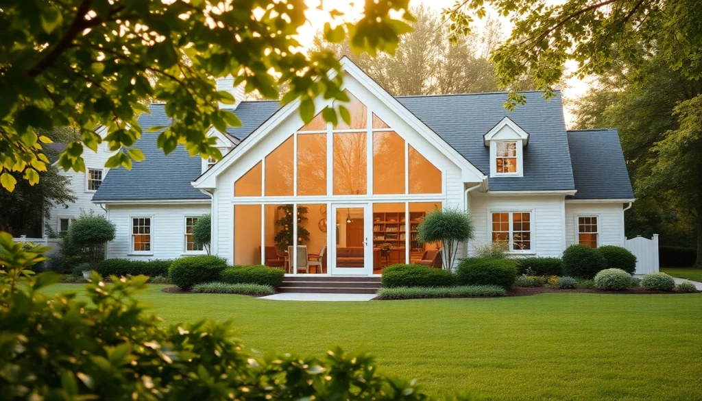 Transformative Cape Style Home In-Law Addition with charming architecture and inviting garden.