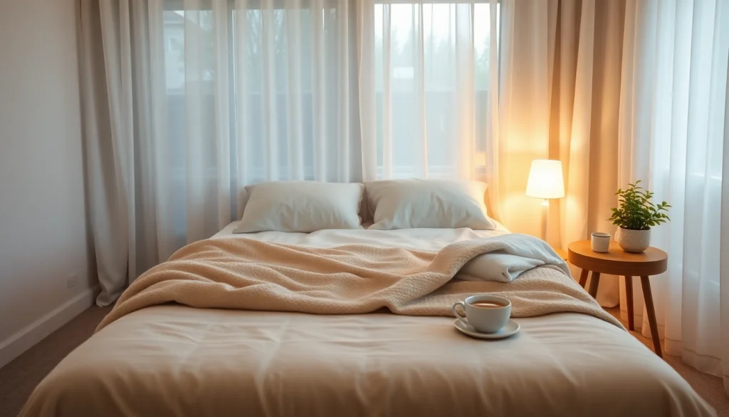 風邪を一晩で治す方法を象徴する、回復を促す居心地の良い寝室の画像