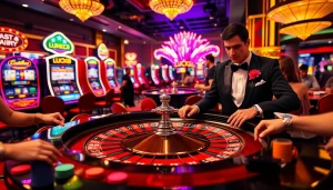 Experience the excitement at LUCK8 Casino with players eagerly betting at a roulette table.