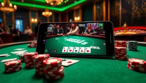 Engaging scene featuring IDN Poker gameplay with luxurious poker chips and cards on a vibrant table