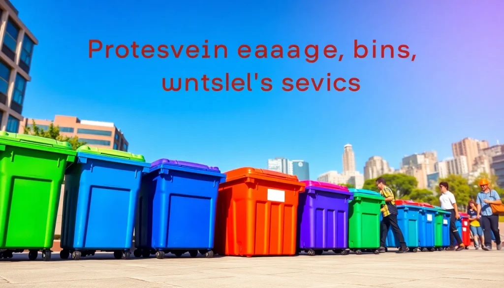Efficient garbage bins rental services showcasing clean urban environment.