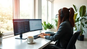 Find remote quality assurance jobs with a professional working in a well-lit home office.