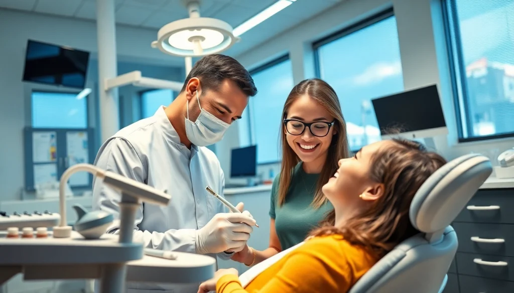 Engaging orthodontist at a clinic, highlighting the importance of finding an orthodontic near me.