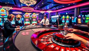Experience thrilling gameplay at Nhà cái uy tín QQ88 with exciting casino games and vibrant roulette tables.