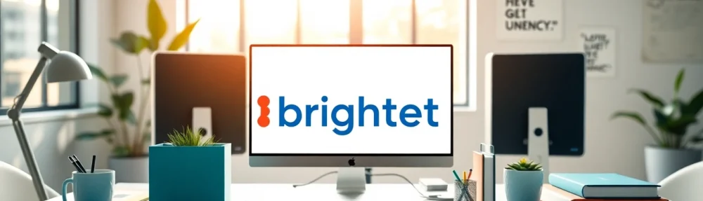 Brightet logo showcased in a modern workspace, inspiring creativity and productivity.