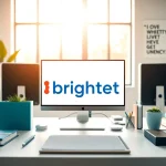 Brightet logo showcased in a modern workspace, inspiring creativity and productivity.